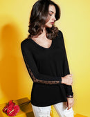 T-shirt donna in viscosa e tulle